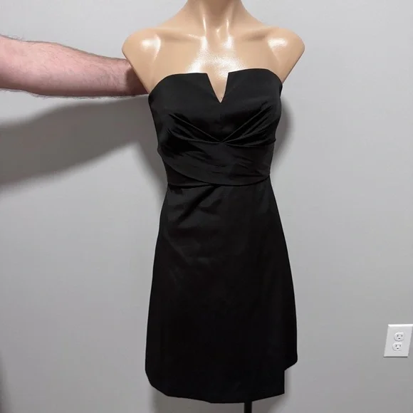 White House Black Market Black Strapless Cocktail Formal Dress 2 - Picture 2 of 5